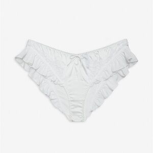 For Love And Lemons Butterfly Lace Ruffle Cheeky Panty | White Ruffle Panty